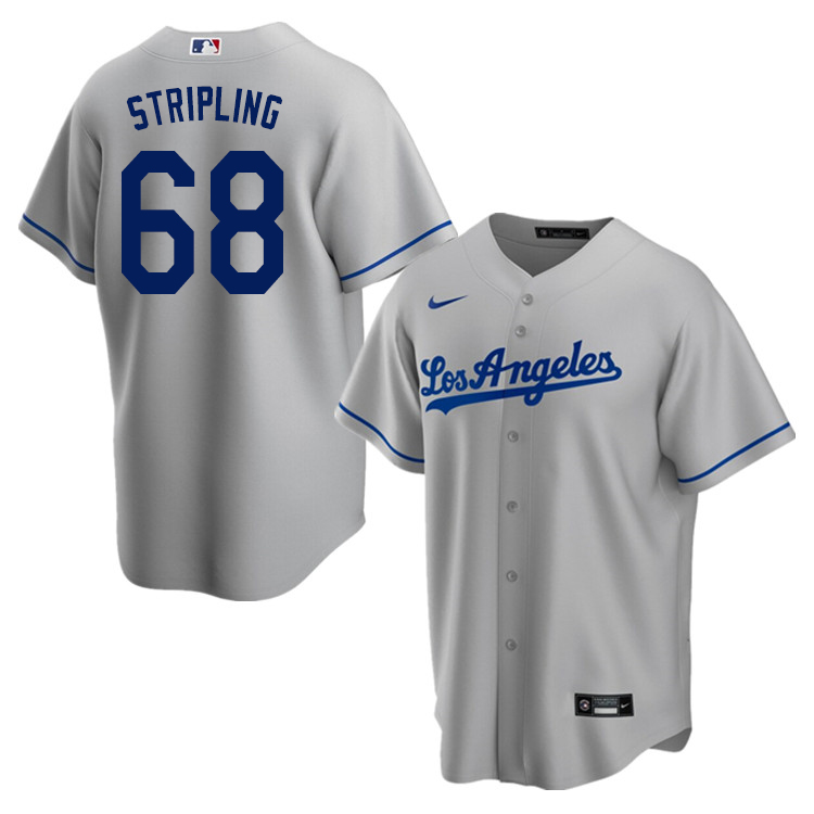 Nike Men #68 Ross Stripling Los Angeles Dodgers Baseball Jerseys Sale-Gray - Click Image to Close